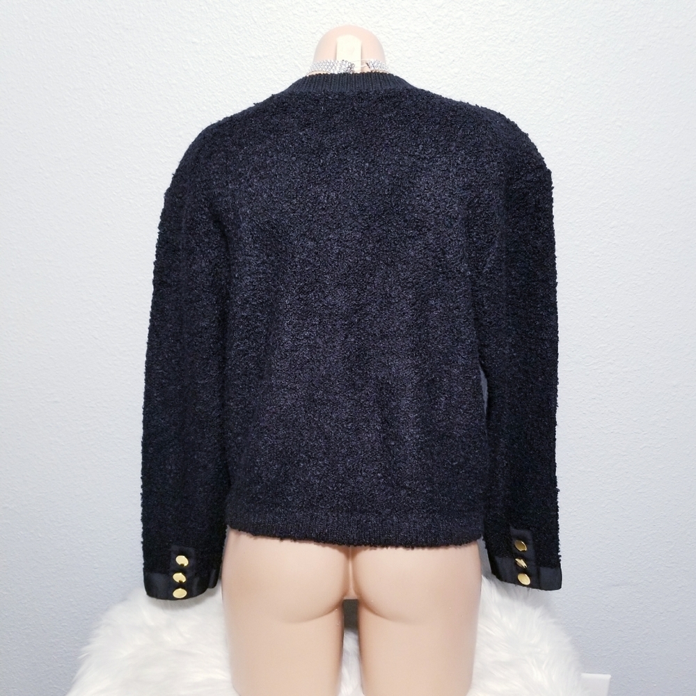 Vintage retro 80's glam black sweater top blouse - Picture 4 of 5